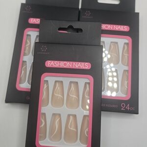 72PCS PRESS-ON NAILS TOTAL LOT OF 3 PRESS-ON NAILS